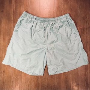 Columbia PFG Omni Shade Aquamarine Green Lined Nylon Trunks Swim Shorts Sz XL 8L